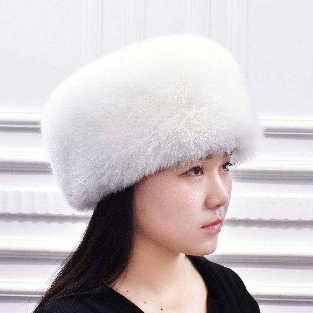 Winter Mink Cotton Hat for Men and Women Fox Fur Hat Imitation Rabbit Fur Thick Warm Dome Mongolian Hat