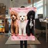 Pink Poodle,pattern Flannel Blanket, High quality Comfortable for All Seasons, Home Decor, Warmth and Comfort, Perfect for Gifts.