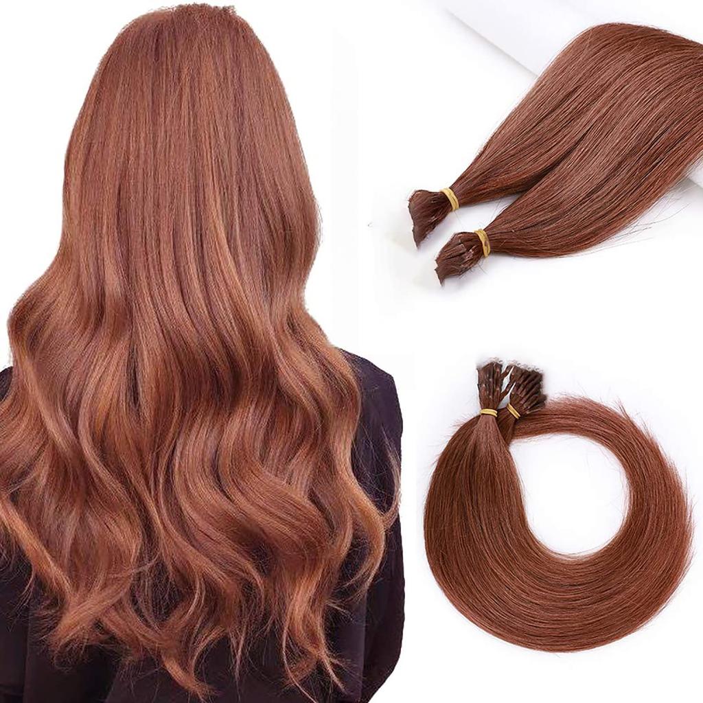 ALISY Human Hair NAIL U TIP Tip Remy Hair Colored Wig Set Extensions, Extensions, Extensions, 50-Piece (16-inch, 33#)