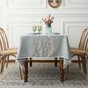 Embroidery Anglicanum Tassel Tablecloth, Cotton Linen Dust Proof Table Cover, for Kitchen Dining Room,Home Party Tabletop Decor