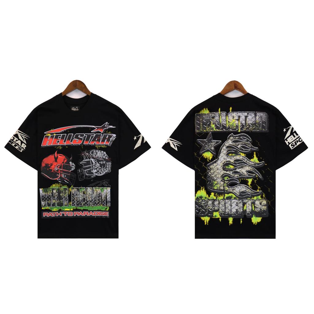 Hellstar Print Retro American Logo Hooded Sweatshirt