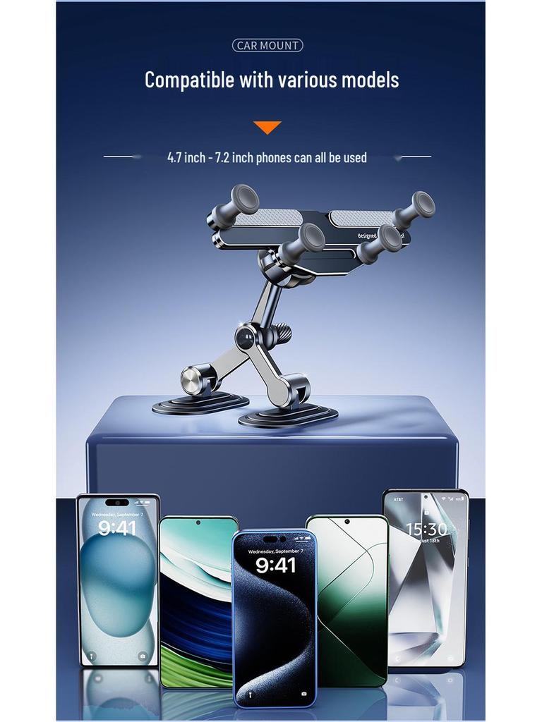 Metal Gravity Car Phone Holder 2025 Model, All-Aluminum for Dashboard Navigation