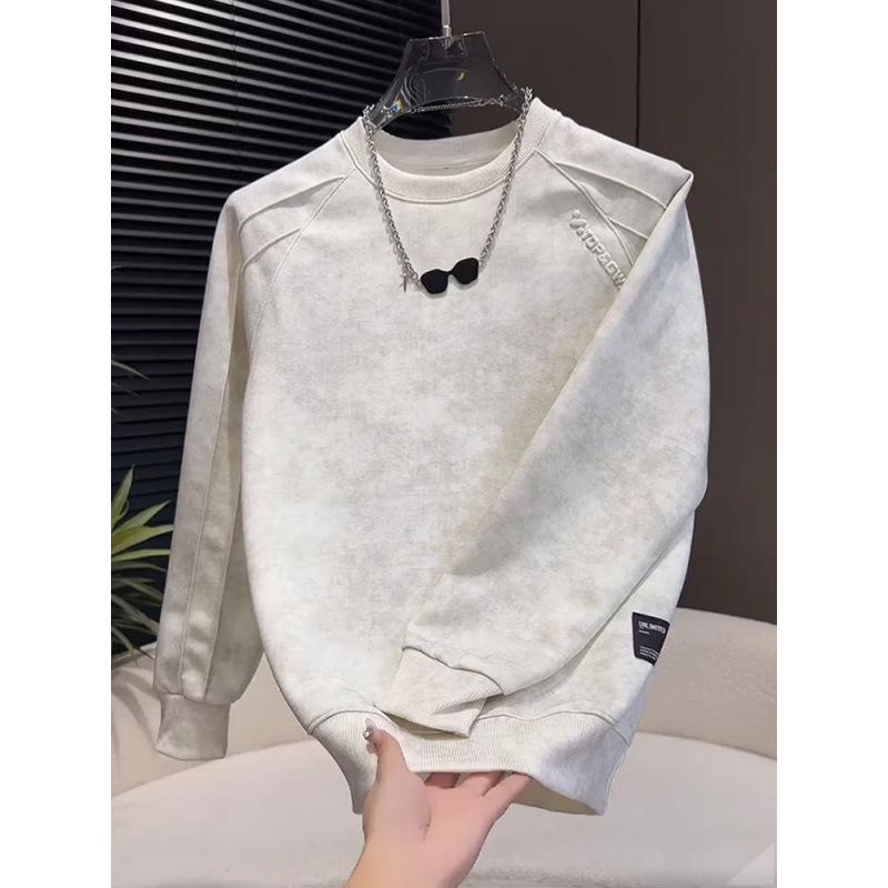 Herren Trendy Tie-Dye Buchstaben Sweatshirt - Rundhals, Lässiges Oversized Herbst T-Shirt