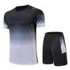 Sommer-Sportbekleidung für Herren, mit Farbverlauf bedruckt, Badminton-Set, Outdoor-Lauf-T-Shirt und Shorts, bequeme und atmungsaktive Kleidung