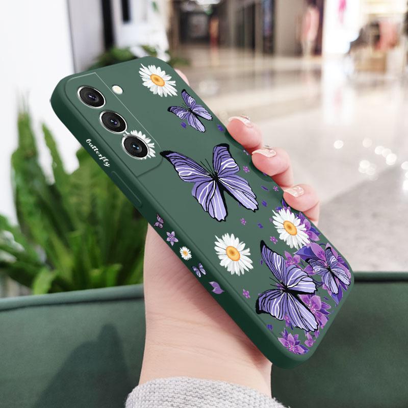 Purple Butterflies Phone Case For Samsung Galaxy A37 A57 Liquid Silicone Cover