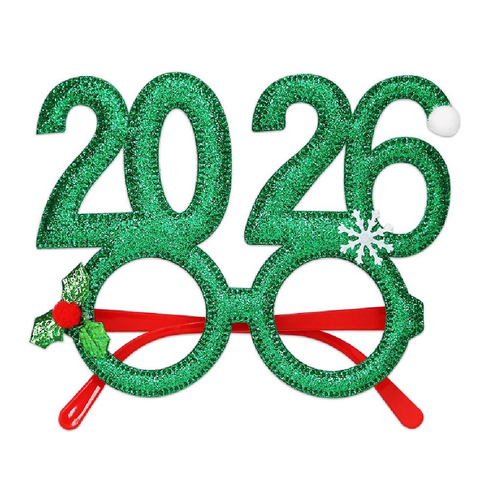 Cute 2026 Happy New Year Headband Sequin New Year Decorative Glasses  New Year Dress Up