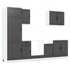 7 Piece Kitchen Cabinet Set Lucca Black Particleboard