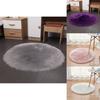 Faux Fur Rug With Machine Washable Circular Design For Bedroom And Living Room Decor