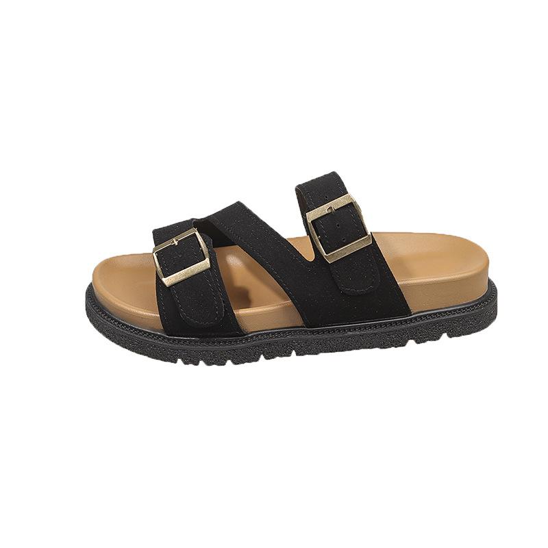 

Летние новые ретро туфли-балетки на плоской подошве для пляжа, крутые женские туфли 42 чёрный