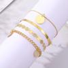 4-teiliges modisches Armband für Mädchen mit rundem Anhänger, luxuriöses, elegantes, leichtes und luxuriöses passendes Armband-Kombinationsset für Paare