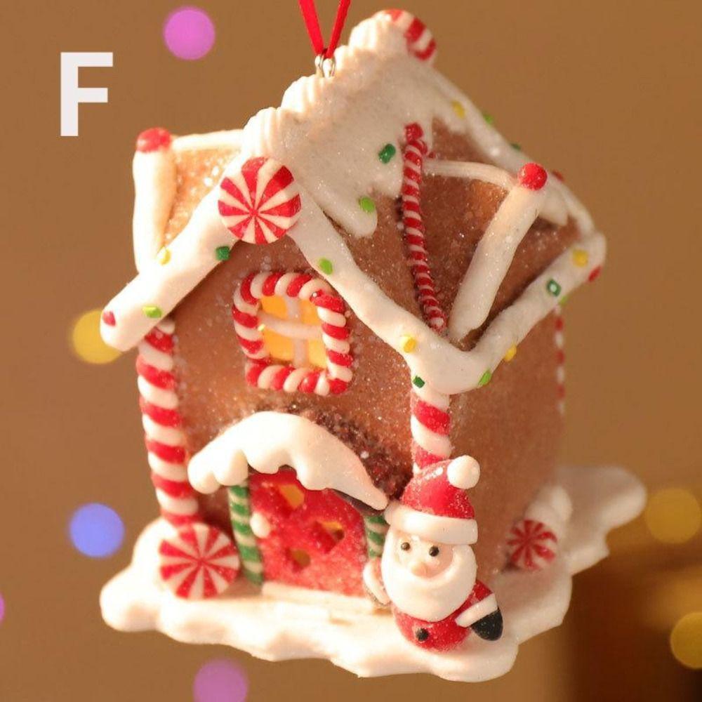 Creative Small House Pendant Snowman Xmas Tree Decorantions Hanging Ornament New Year Gift