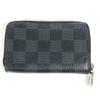 Louis Vuitton N63076  Damier Graphite zip-around coin purse Wallet Coin Case