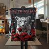1PC Custom Name Galactic Leopard Majesty Patterned Flannel Blanket Suitable For All Seasons for Home Decor Warmth and Comfort Gifts Holiday Present_lx