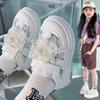 Girls' Sports Shoes Children's Breathable Mesh Board Shoes 2025 New Pearl Bow Casual Shoes Girls' White Shoes