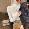 Half High Collar Pullovers Women Knitted Tops Autumn And Winter Long Sleeve Sweater Fashion Slim Fit Clothes 29174