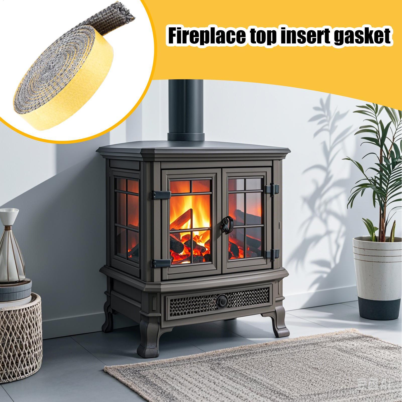 Wood Stove Gasket High Temp Fiberglass Gasket For Fireplace Fireproof Replacement Sealing Tape For Exhaust Pipe Oven Combustion