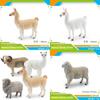 Farm Animal Pvc Model Set With Sheep Alpaca Ram Goat Static Decor For Kids Playroom
