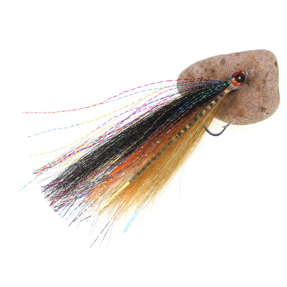 1PC 3D Epoxy Fish Eyes Minnow Streamer Synthetic Fiber Artificial Bait Trout Bass Salmon Bluefish Tarpon Steelhead Fishing Lure