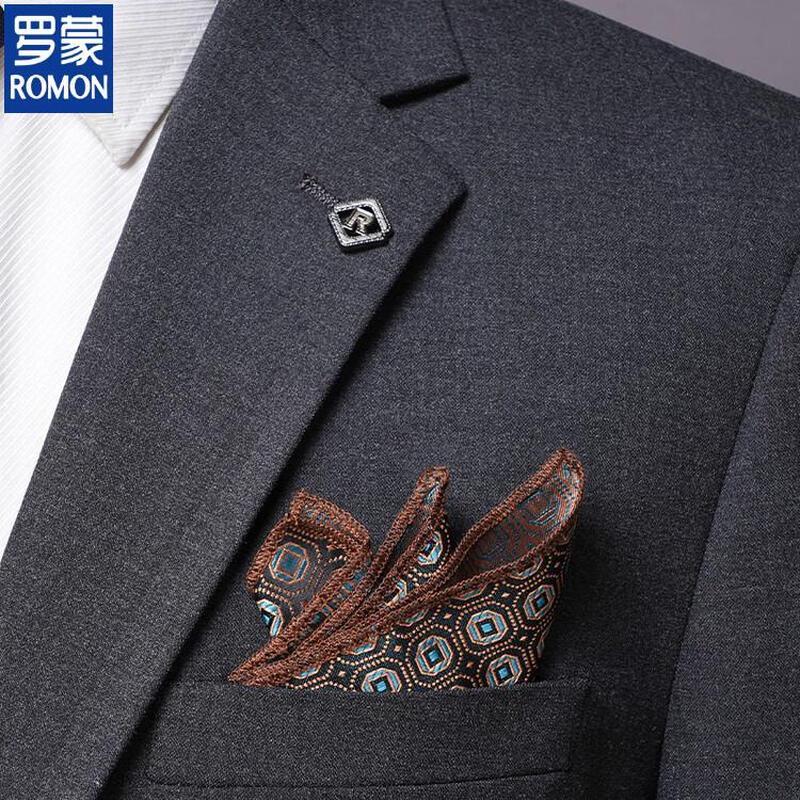 Romon Men's Slim Fit Business Suit Set