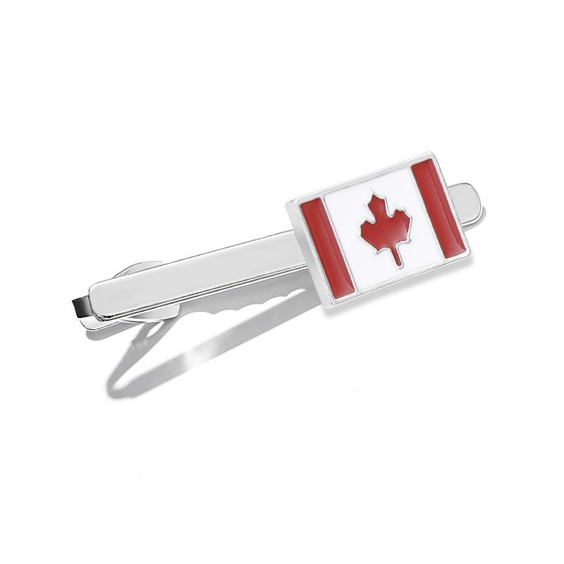 2Pcs/Set Mens Maple Leaf Pattern Cufflinks Canada Flag Tie Clip For Canadian Jewelry Gift