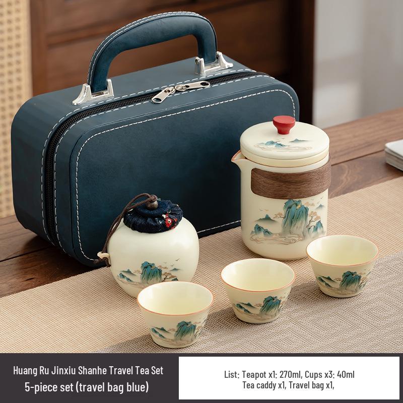 Huangru Portable Kung Fu Tea Set - Compact Travel and Festival Gift
