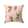 Cute Elk Christmas Theme Print Pattern Cushion Cover Home Living Room Sofa Decoration Square Polyester Pillow Pillow Cover