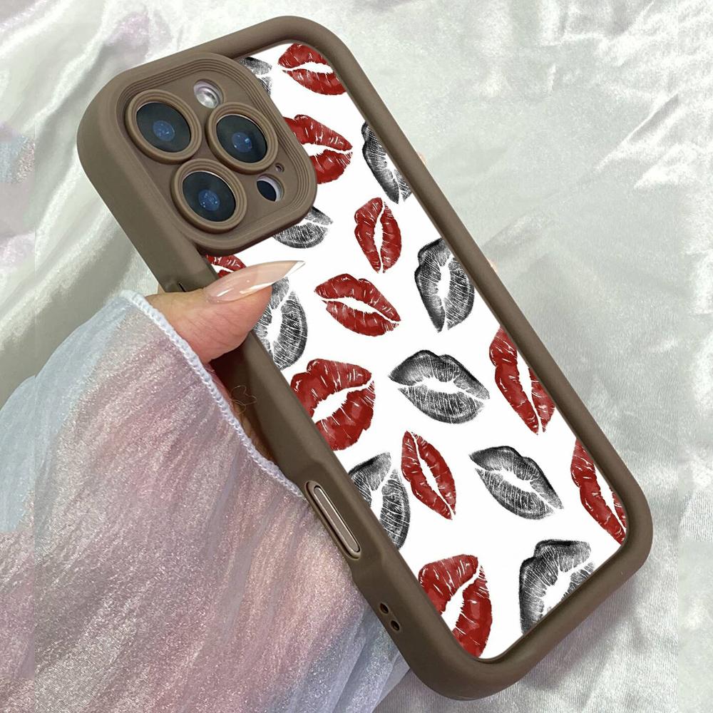 JT7 Aesthetic Kiss Phone for for iPhone 17 16 15 Pro Max Air Samsung S26 S25 Ultra A17 A26 A06 A07 Xiaomi Redmi Note 14 Pro Plus Soft TPU Case Cover