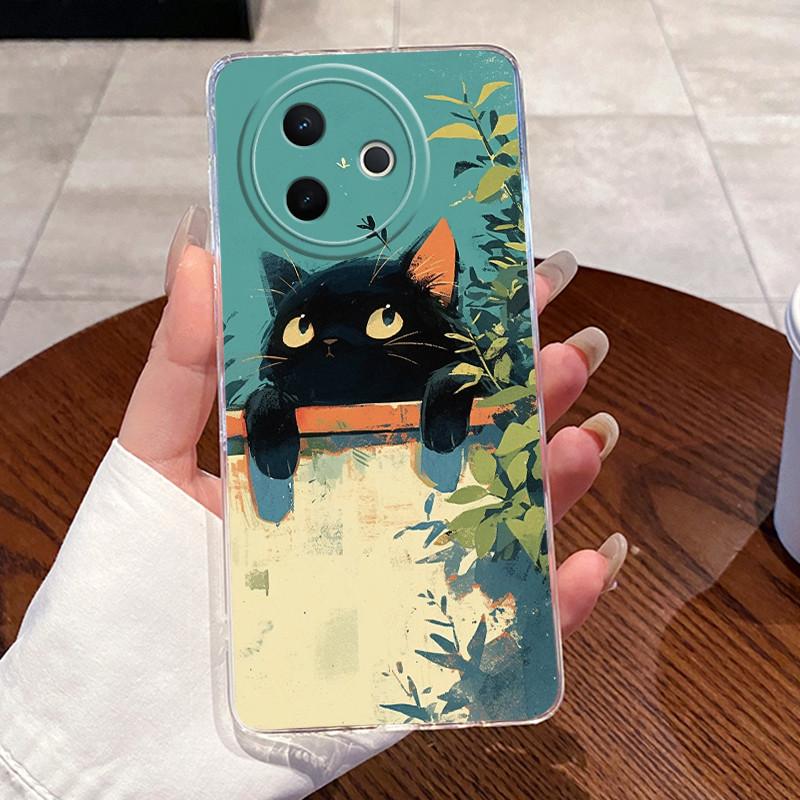 Jelly Casing For Vivo Y39 5G V2443 V2436 Clear Silicone Soft TPU Back Cover Cute Cat Rabbit Heart Phone Case
