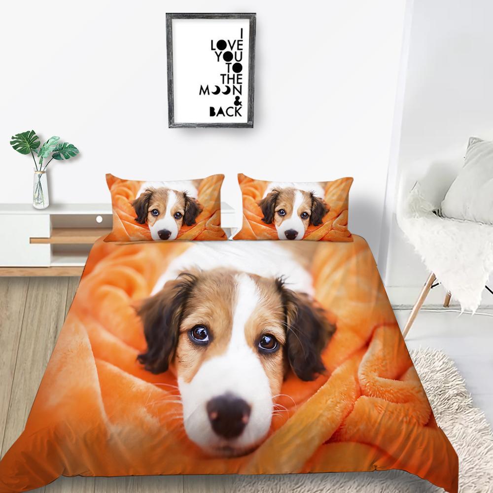 New Fashion Duvet Cover Set Dogs Bedding Pets Pattern Home Textiles High Quality Bedding Set Cover Man Woman King Size Bed Cover