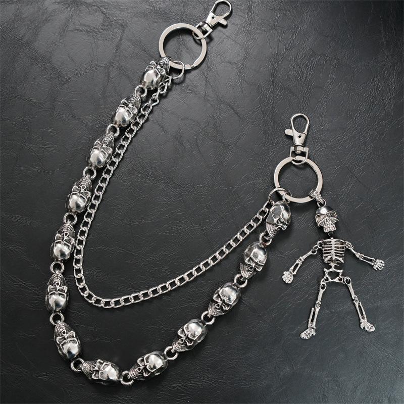 Hip Hop Men's and Women's Trendy Cool Dark Jeans Sweet Cool Trouser Chain