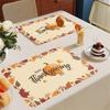 Thanksgiving Harvest Linen Table Runner with Pumpkin and Maple Leaves Print Fall Home Decor Dining Table Decoration