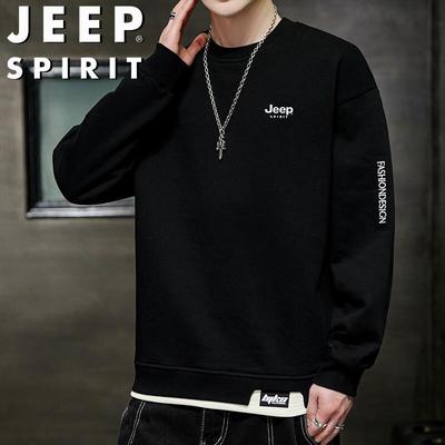 JEEP SPIRIT Herr Rundhalsad Långärmad Vardaglig Pullover Sweatshirt