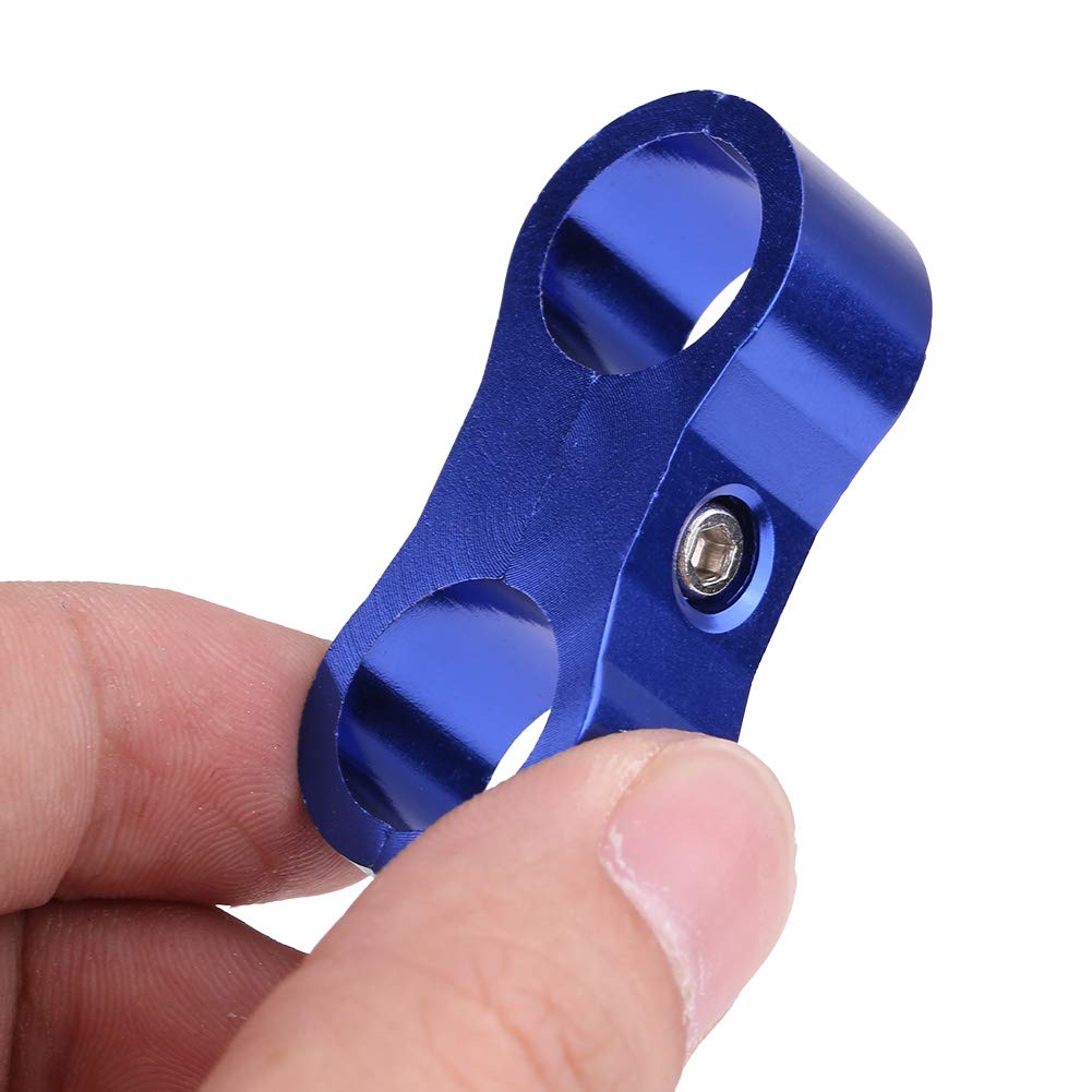 Qiilu Hose Separator Tubing Separator Clamp Fitting Aluminum Alloy 2pcs 4.4*1.9cm AN6 Cable Clips Resistant Fixing Replacement