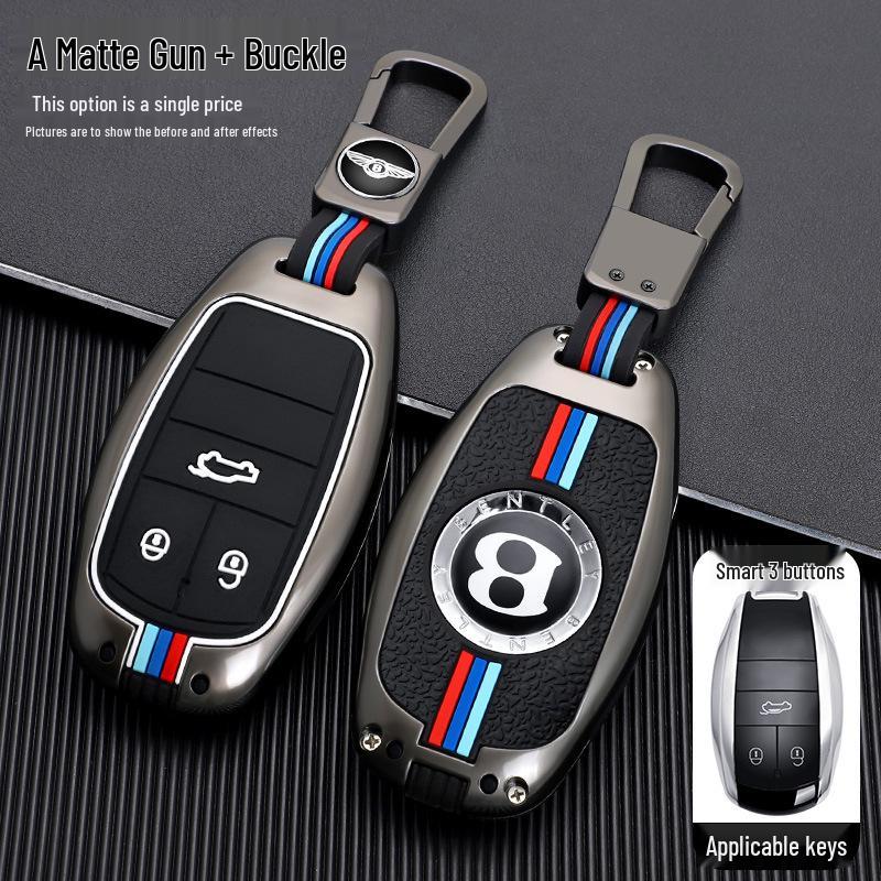 Bentley Key Case for Bentayga, Mulsanne, Flying Spur, Continental GT - High-Grade Metal Shell Key Bag for Men and Women