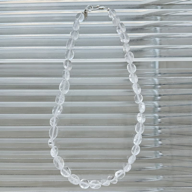 August Harmony 925silver Pebble Quartz Gem Necklace