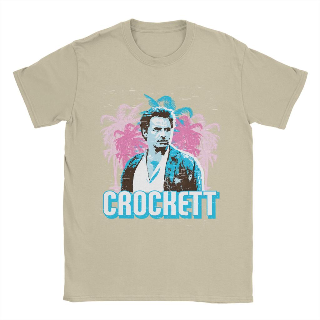 Miami Vice Crockett And Palm Tree Scenery Tshirt Summer Harajuku Tshirts Man Cotton O Neck Oversized Tees Short Sleeve Tops