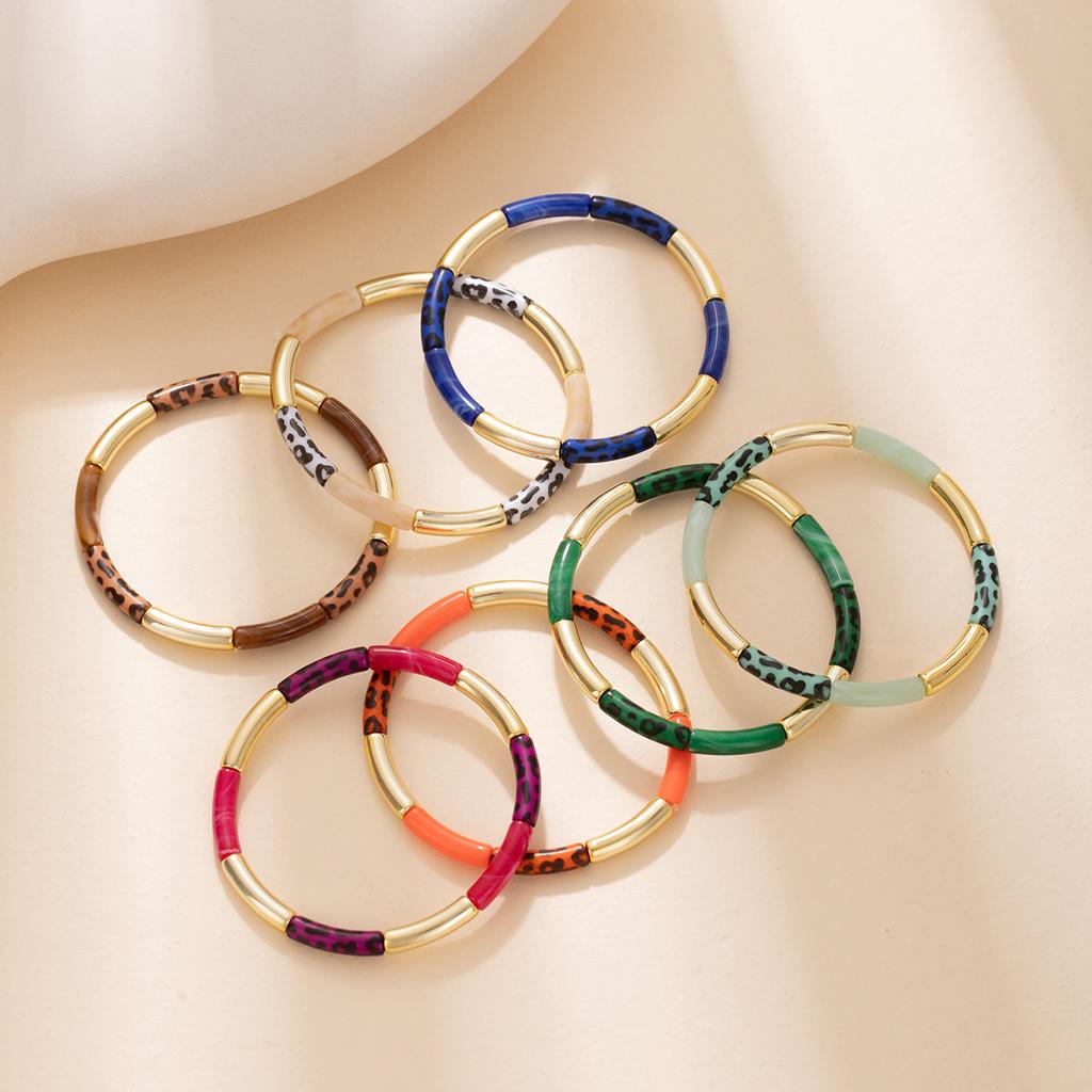 Módní leopardí potisk Personalizovaný bambusový náramek Vysoká kvalita kovový styl Módní náramek Retro vynikající náramek