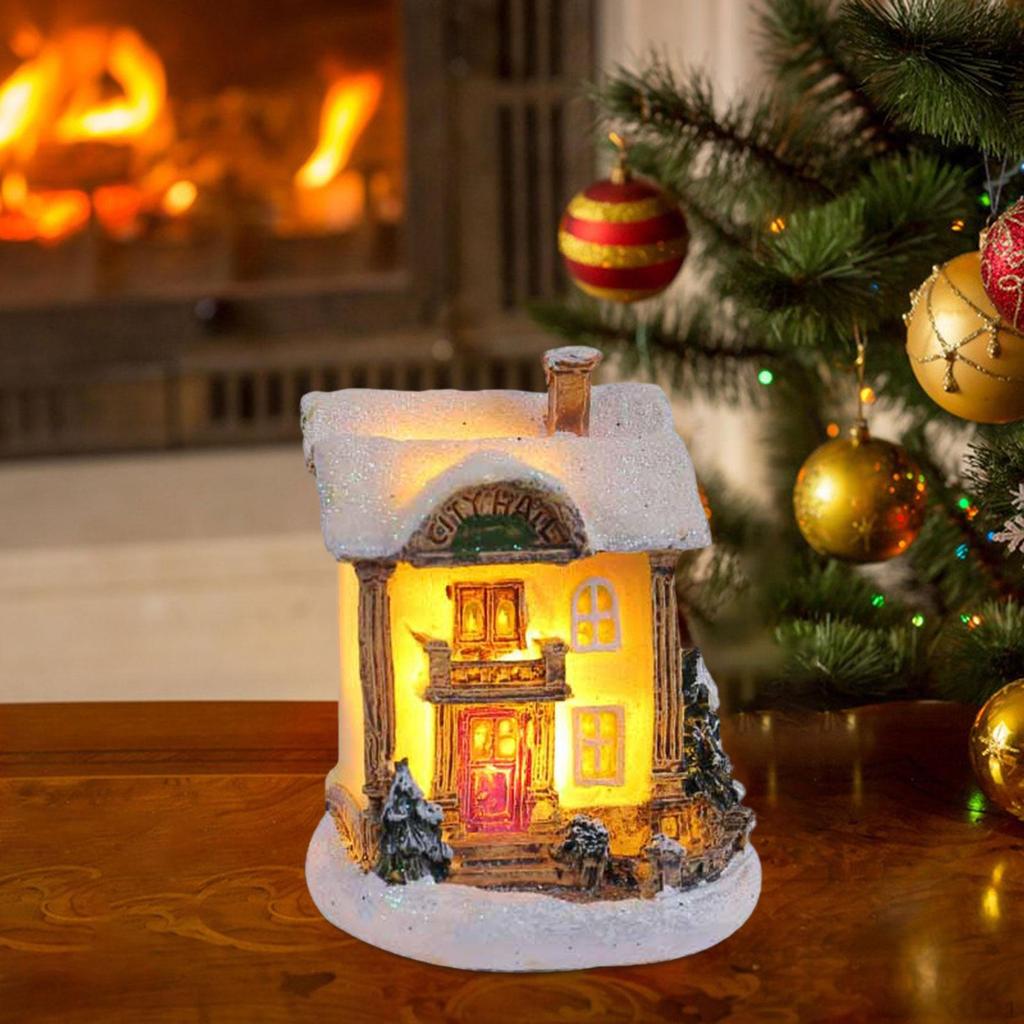 Świąteczny śnieżny wiejski dom świecący ozdoba na imprezę DIY Rok sypialni