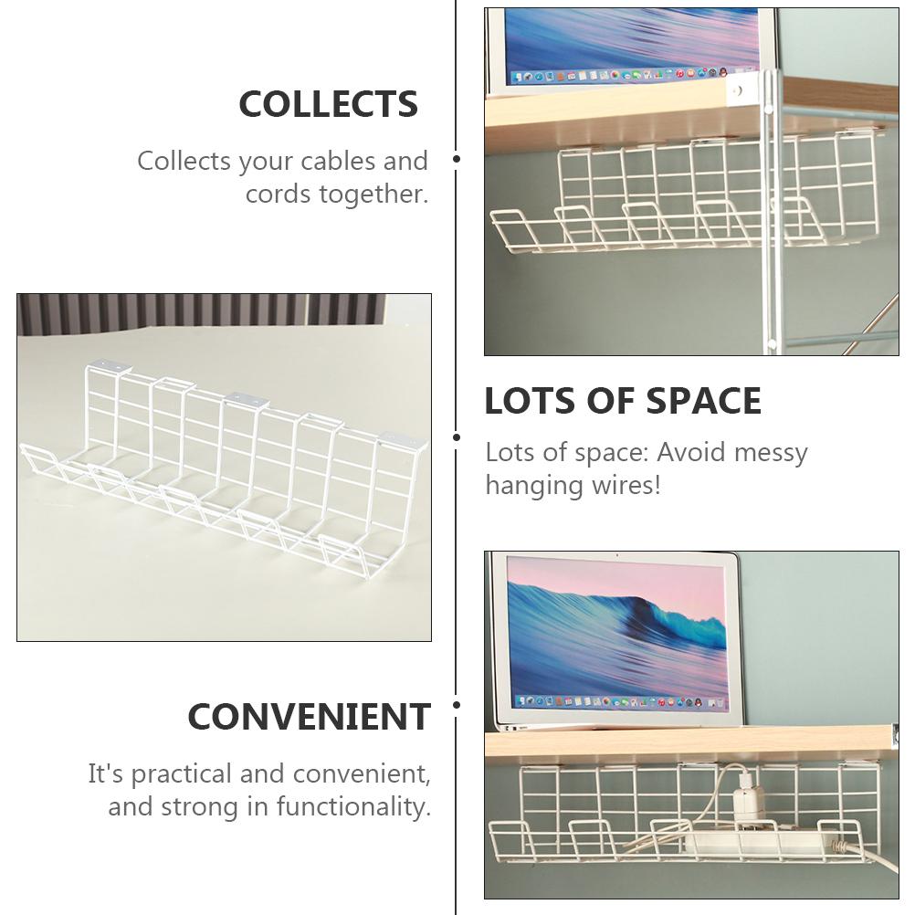 Wire Basket Shelf Under Table Storage Rack Wire Desk Hide Cords Under Management Under Management Tray Cord Organizer Rack Wire