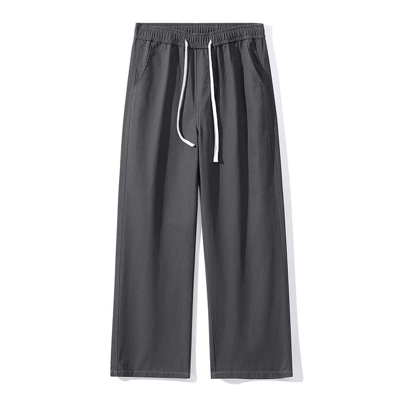 

Spring New Solid Color Casual Pants Men s Loose Straight American Joker Wide-leg Pants 3XL