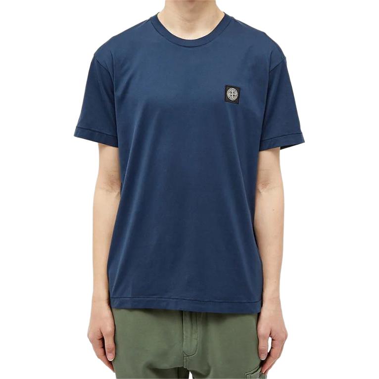 STONE ISLAND T-shirt z krótkim rękawem i naszywką z logo Męskie Koszulki 721524113-V0028