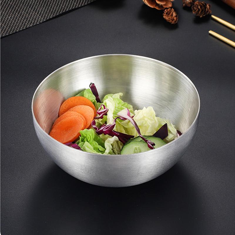 1PC High Quality Kitchen Cutlery Soup Bowl Household Mixed Rice Fruit Salad Bowl Korean 304 Stainless Steel Ramen Noodles Bowl