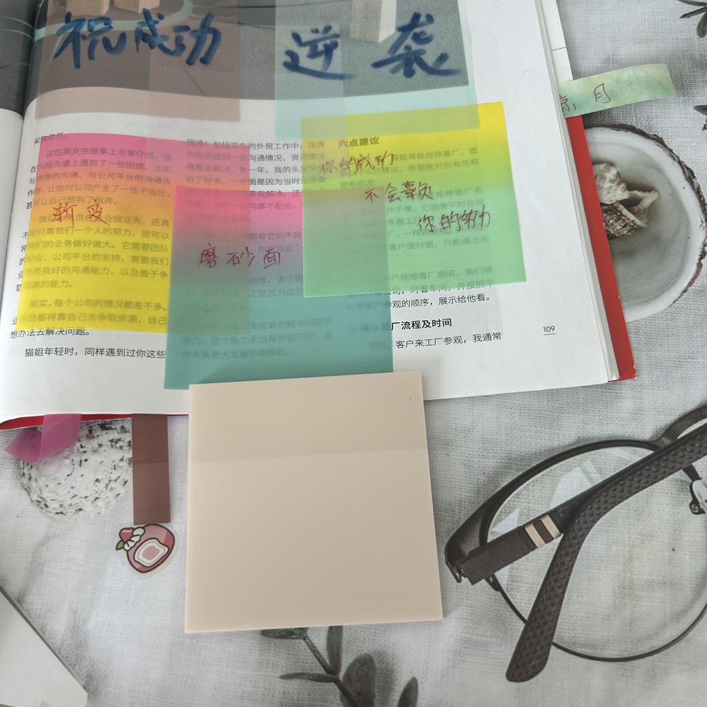 50 Sheets/pad Transparent Sticky Notes Pad Waterproof Self-Adhesive Clear Memo Message Reminder Home Office School Supplies