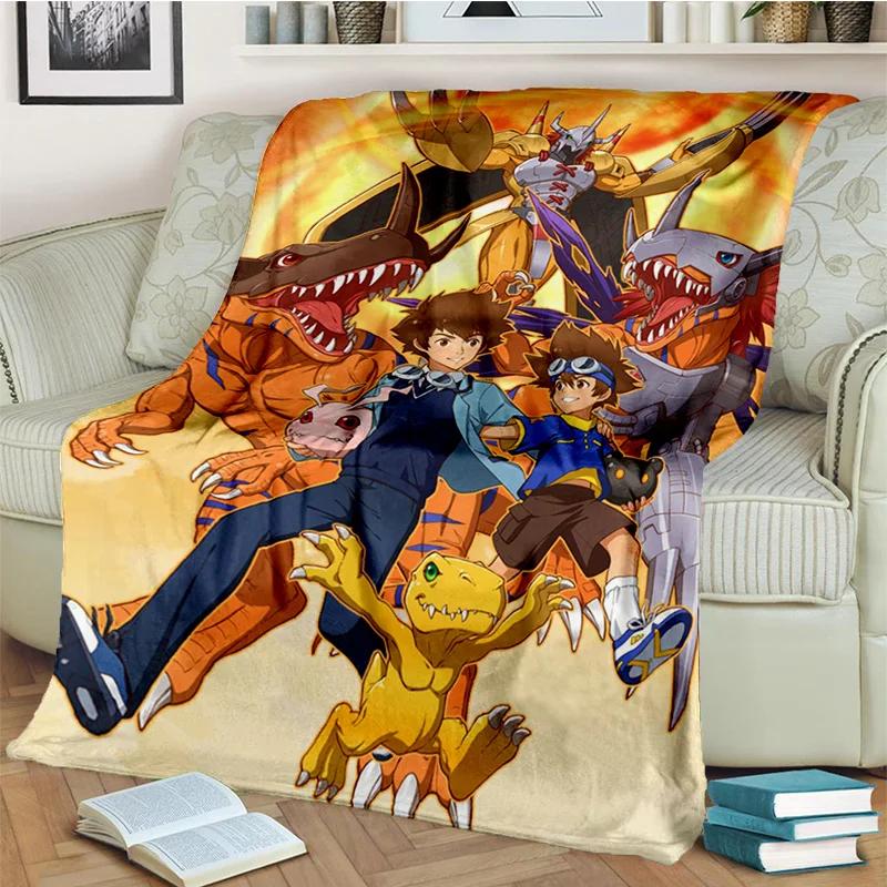 3D Digimon Adventure Monster Cartoon Blanket,Soft Throw Blanket for Home Bedroom Bed Sofa Picnic Travel Office Cover Blanket Kid