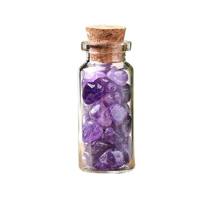 (SU)Ornamento de cristal natural desejando garrafa jóias presente de aniversário bênção presente para parentes