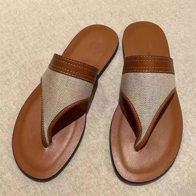 

Lazy casual flat-bottomed flip-flops slippers women s new versatile retro vacation beach cool slippers 35