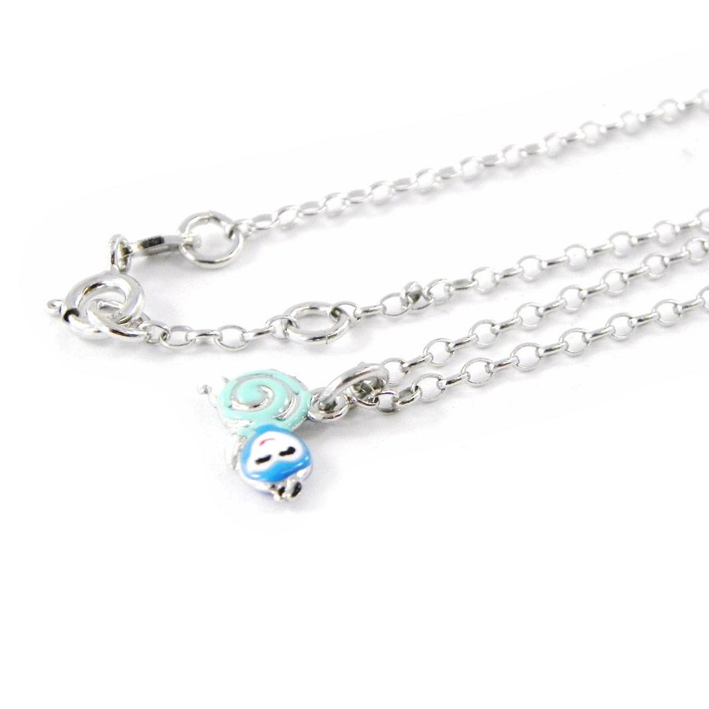 Suzette et Benjamin [H9171] - Turquoise 'Snails' Silver Necklace