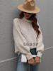 Autumn and winter new solid color sweater turtleneck pullover loose European and American women's clothing solid color turtleneck sweater