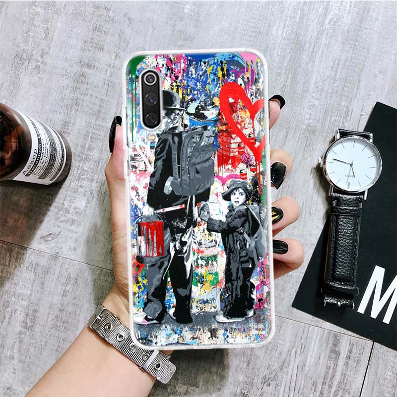 

Чехол для телефона с граффити Бэнкси для Xiaomi Redmi Note 10 9 8 11 Pro 11T 11S 10S 9S 9A 9C 9T 8T 8A 7 7A 5 с художественным рисунком, чехол Redmi Note 9S(9 Pro)