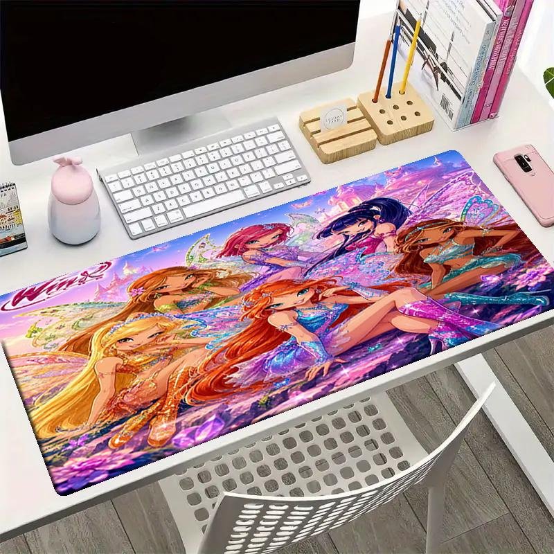 Winx Club Theme Mouse Pad, Non Slip Rubber Base, Multifunctional Office & Home Decor, Perfect for Workspace Personalization.